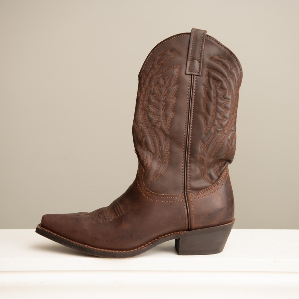 Laredo Cowboy Boots Mens Sz 9D Western Ranchwear Brown American Festival Rodeo